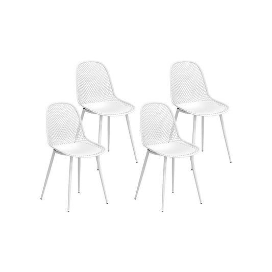 Marlook 4PC Outdoor Dining Chairs PP Lounge Chair Patio Garden Furniture White