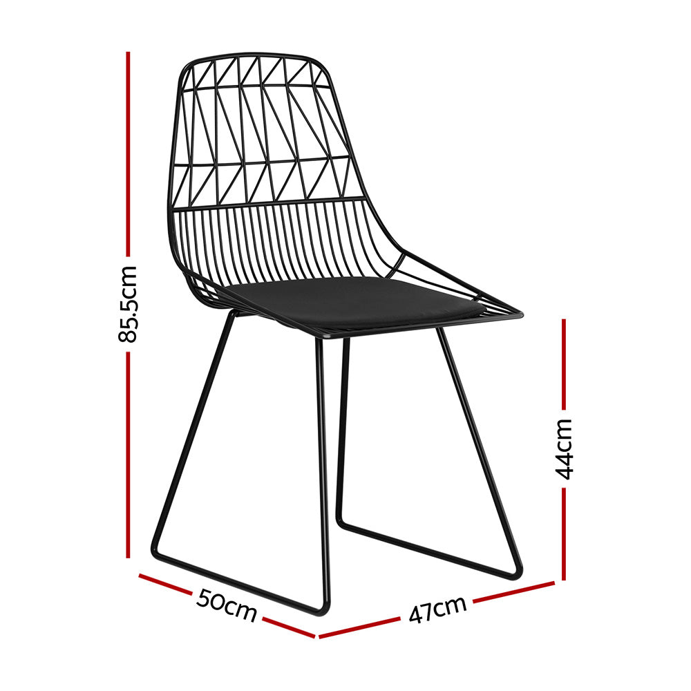 Marlook 2PC Outdoor Dining Chairs Steel Lounge Chair Patio Garden Furniture