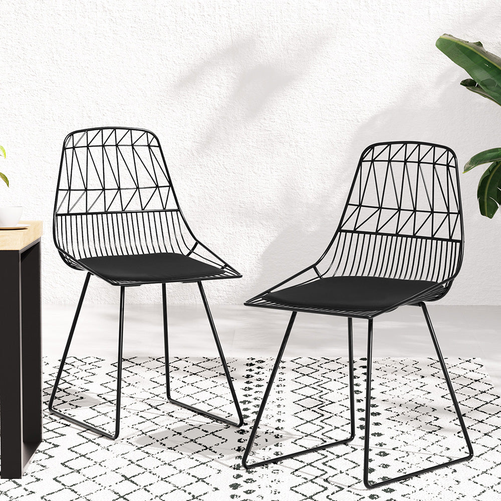 Marlook 2PC Outdoor Dining Chairs Steel Lounge Chair Patio Garden Furniture