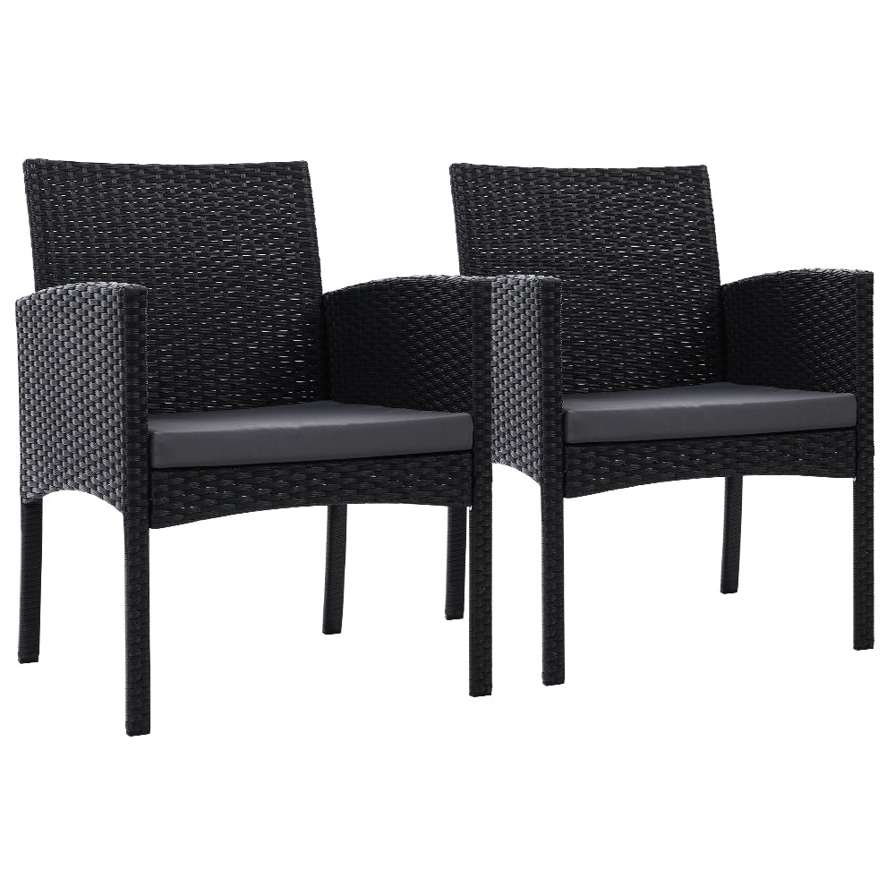 Marlook 2PC Outdoor Dining Chairs Patio Furniture Rattan Lounge Chair XL Ezra