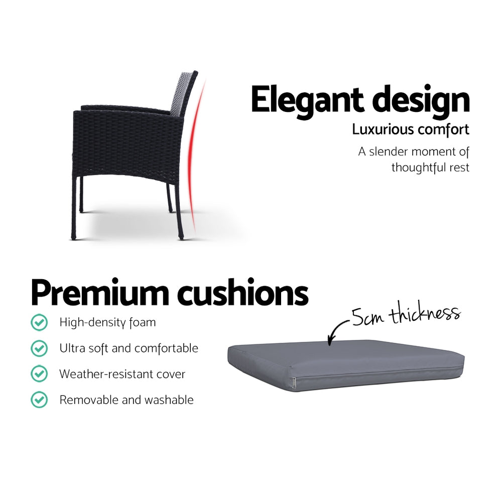 Marlook 2PC Outdoor Dining Chairs Patio Furniture Rattan Lounge Chair XL Ezra