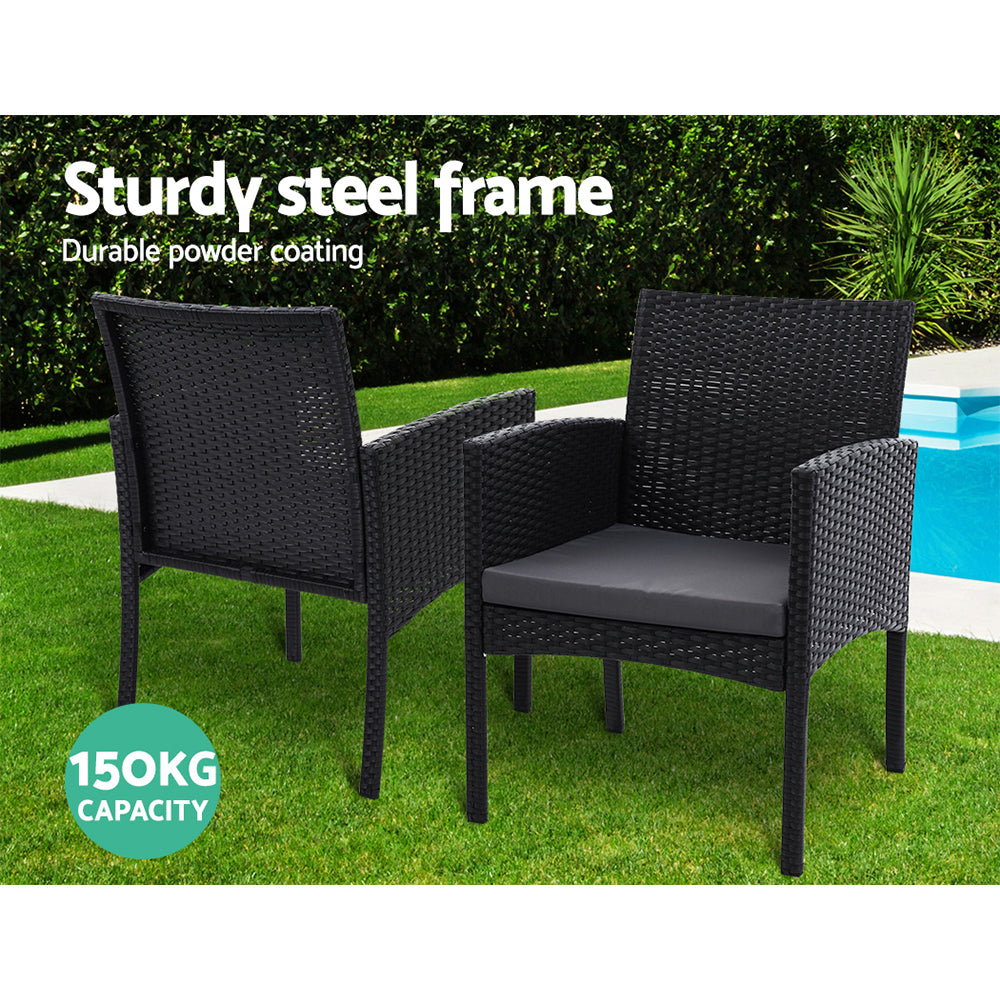 Marlook 2PC Outdoor Dining Chairs Patio Furniture Rattan Lounge Chair XL Ezra