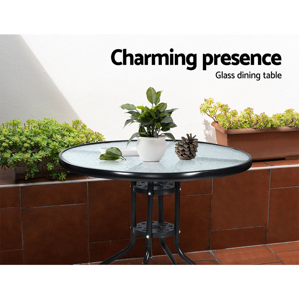Marlook 3PC Bistro Set Outdoor Furniture Rattan Table Chairs Cushion Patio Garden Lyra