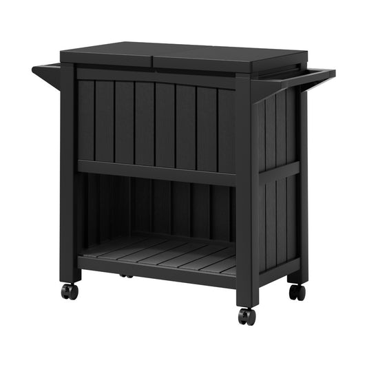 Marlook Outdoor Storage Cabinet Box 80L Ice Bucket Cooler Rolling Serving Cart Kitchen Trolley