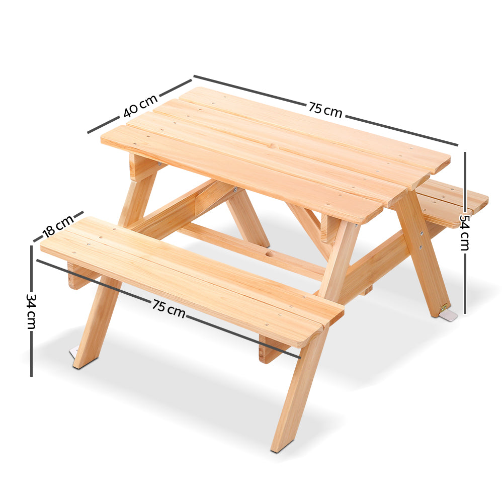 Marlook Kids Wooden Picnic Table Set with Umbrella