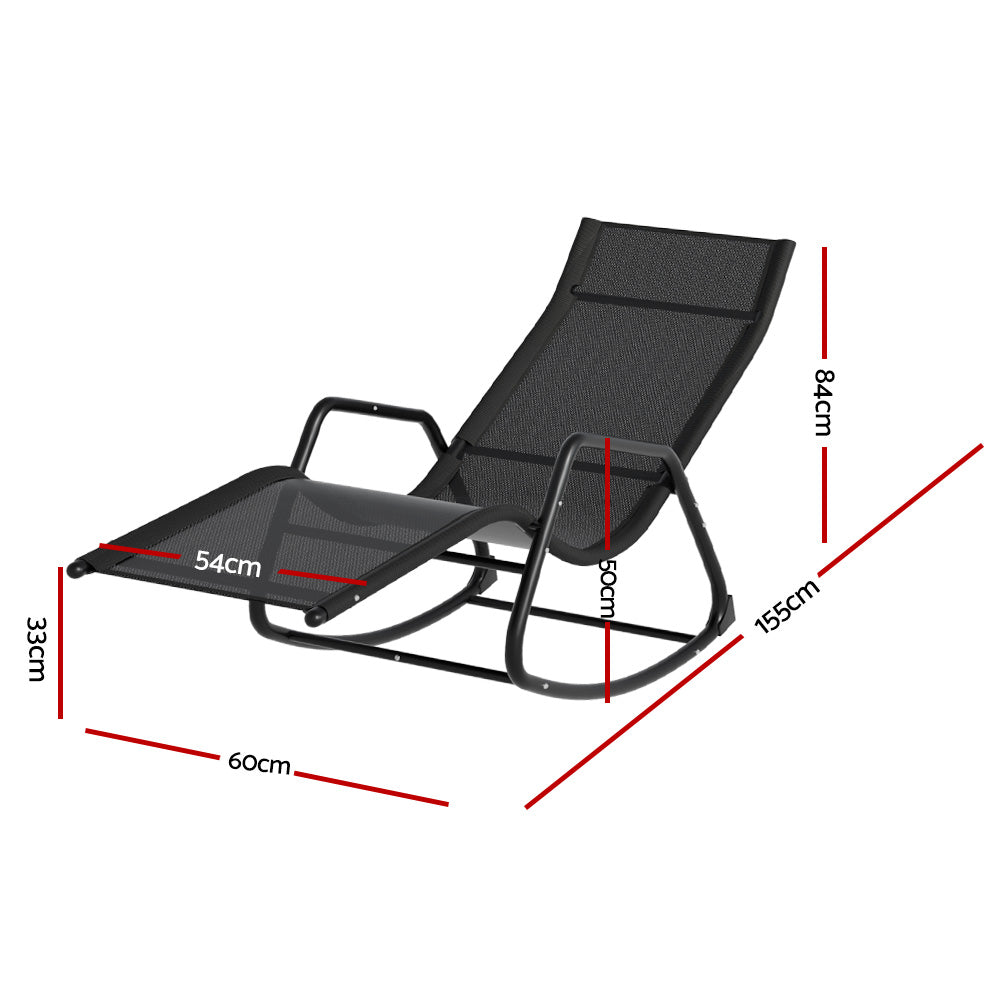 Marlook Sun Lounge Rocking Chair Outdoor Lounger Patio Furniture Pool Garden