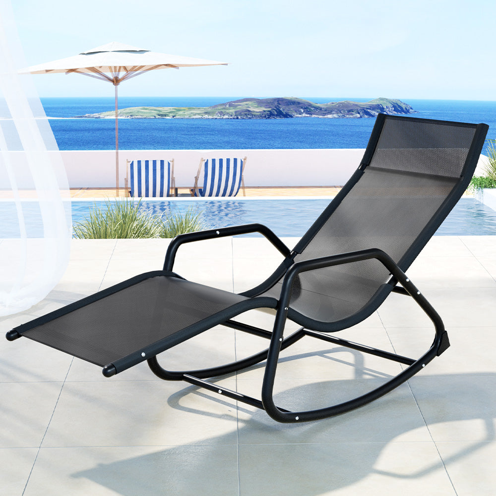 Marlook Sun Lounge Rocking Chair Outdoor Lounger Patio Furniture Pool Garden