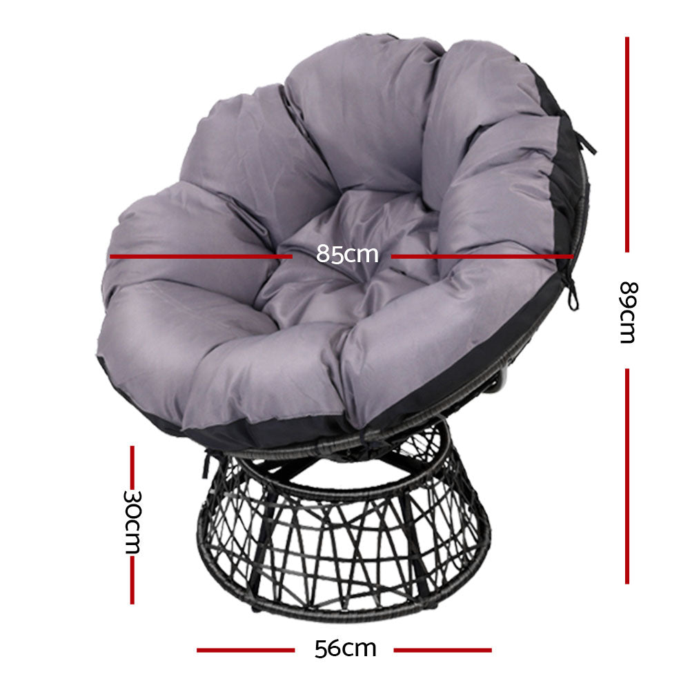 Marlook Outdoor Chairs Outdoor Furniture Papasan Chair Wicker Patio Garden Black