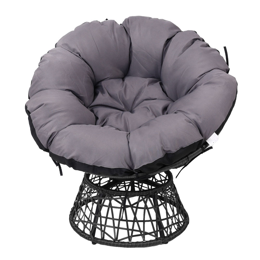 Marlook Outdoor Chairs Outdoor Furniture Papasan Chair Wicker Patio Garden Black