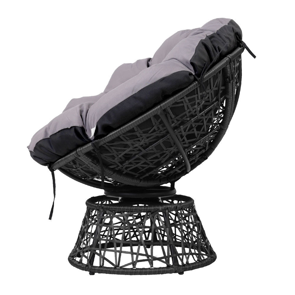 Marlook Outdoor Chairs Outdoor Furniture Papasan Chair Wicker Patio Garden Black