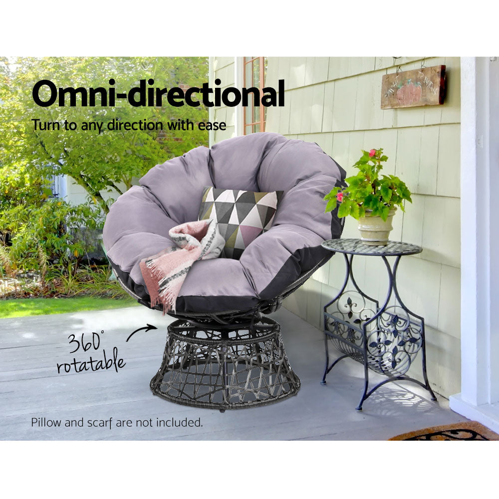 Marlook Outdoor Chairs Outdoor Furniture Papasan Chair Wicker Patio Garden Black