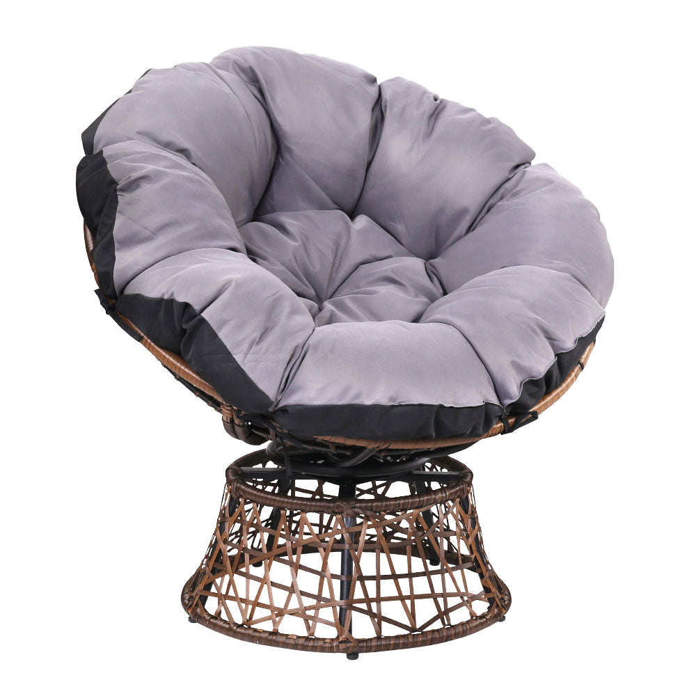 Marlook Outdoor Chairs Outdoor Furniture Papasan Chair Wicker Patio Garden Brown