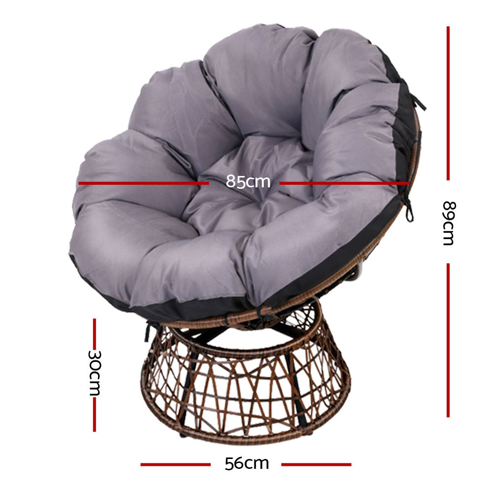 Marlook Outdoor Chairs Outdoor Furniture Papasan Chair Wicker Patio Garden Brown