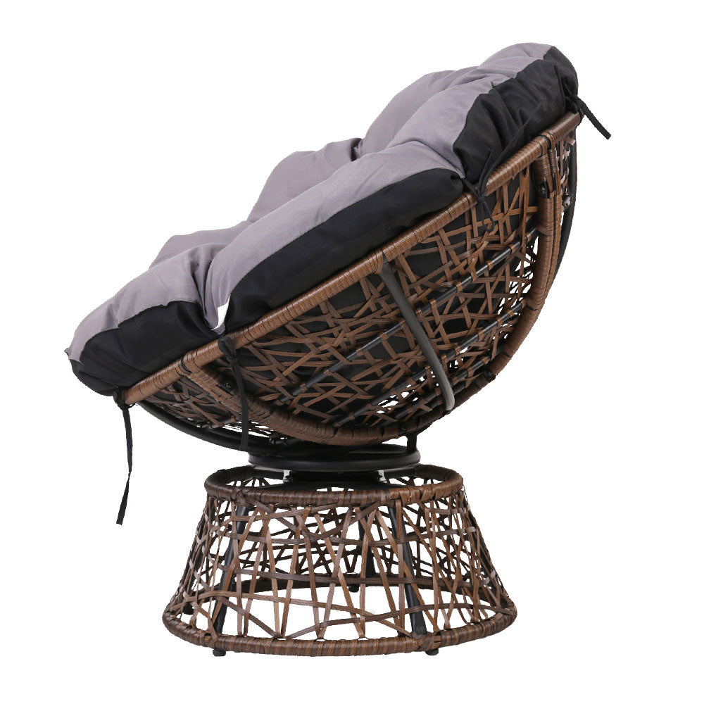 Marlook Outdoor Chairs Outdoor Furniture Papasan Chair Wicker Patio Garden Brown