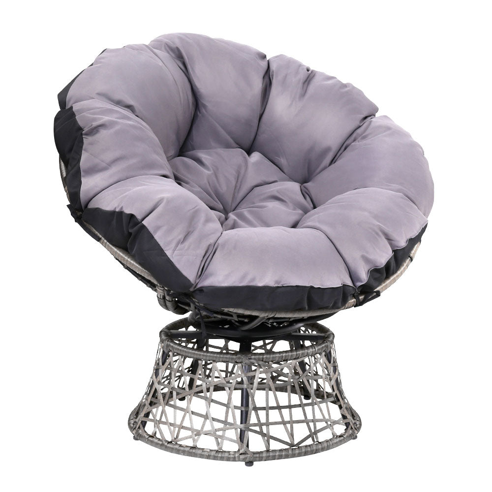 Marlook Outdoor Chairs Outdoor Furniture Papasan Chair Wicker Patio Garden Grey
