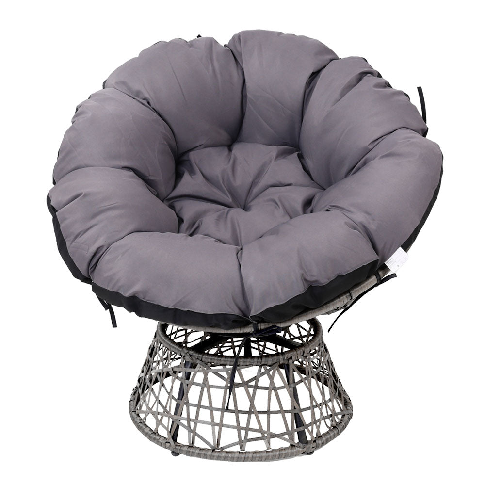 Marlook Outdoor Chairs Outdoor Furniture Papasan Chair Wicker Patio Garden Grey