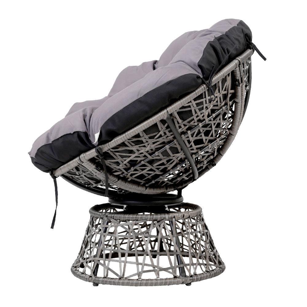 Marlook Outdoor Chairs Outdoor Furniture Papasan Chair Wicker Patio Garden Grey