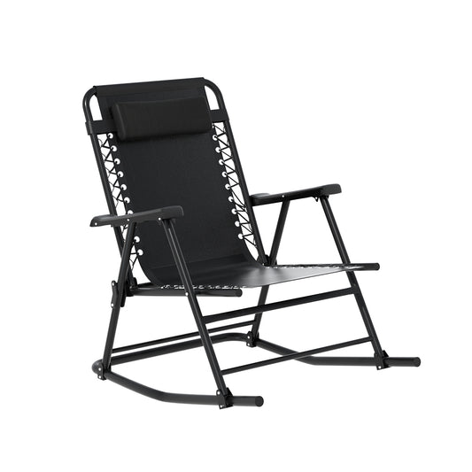 Marlook Outdoor Rocking Chair Folding Reclining Recliner Patio Furniture Garden