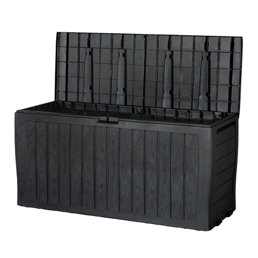 Marlook Outdoor Storage Box 220L Lockable Organiser Garden Deck Toy Shed Tool Black