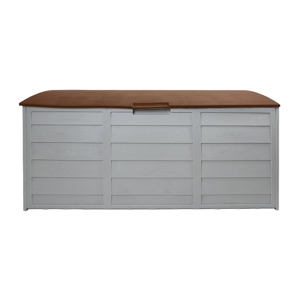Marlook Outdoor Storage Box 290L Lockable Organiser Garden Deck Shed Tool Brown