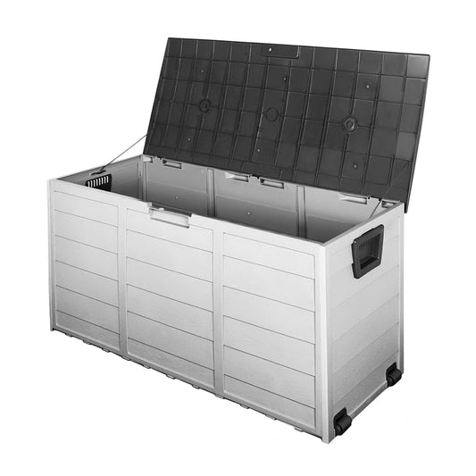 Marlook Outdoor Storage Box 290L Lockable Organiser Garden Deck Shed Tool Black