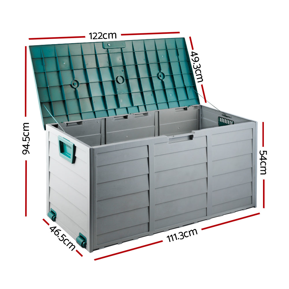 Marlook Outdoor Storage Box 290L Lockable Organiser Garden Deck Shed Tool Green