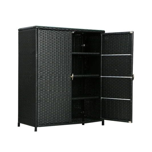 Marlook Outdoor Storage Cabinet Box Garage Wicker Shelf Chest Garden Shed Tools