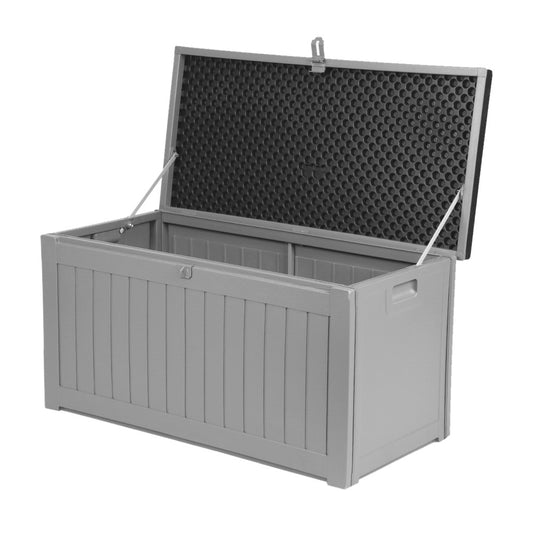 Marlook Outdoor Storage Box 190L Container Lockable Garden Bench Tool Shed Black