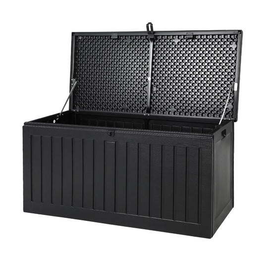 Marlook Outdoor Storage Box 270L Container Lockable Garden Bench Tool Shed Black