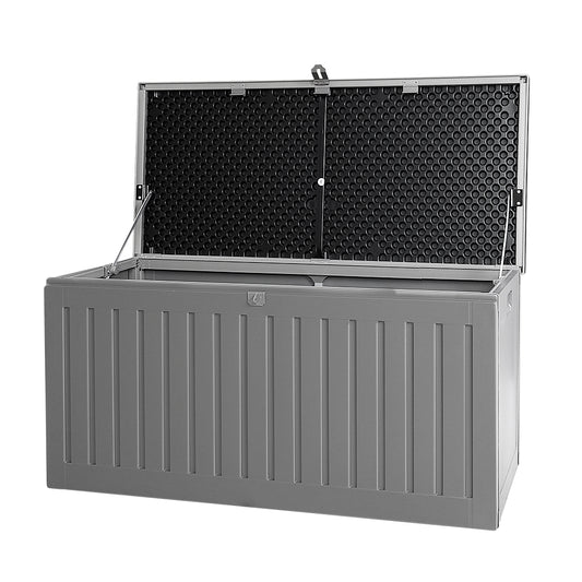Marlook Outdoor Storage Box 270L Container Lockable Garden Bench Tool Shed Grey