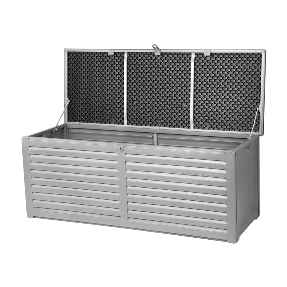 Marlook Outdoor Storage Box 390L Container Lockable Garden Bench Tools Toy Shed Black