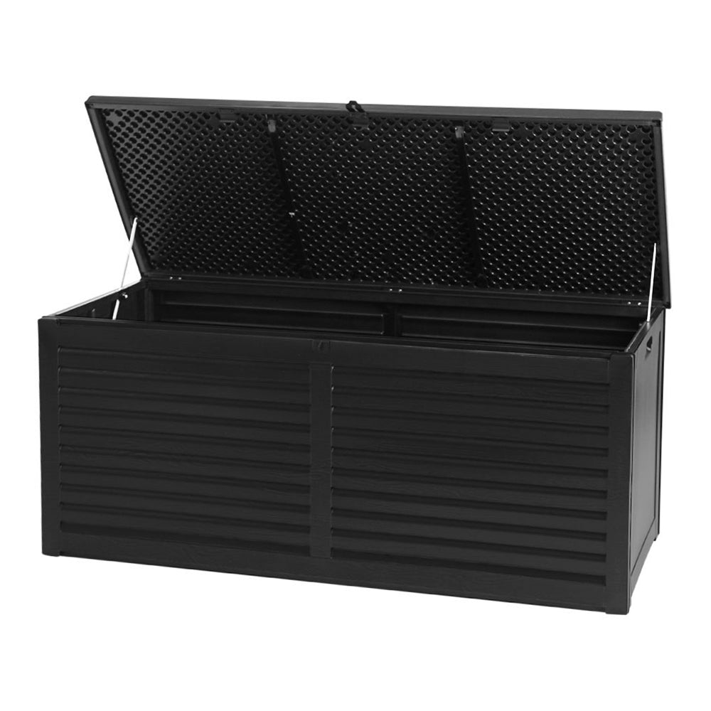 Marlook Outdoor Storage Box 490L Container Lockable Garden Bench Shed Tools Toy All Black