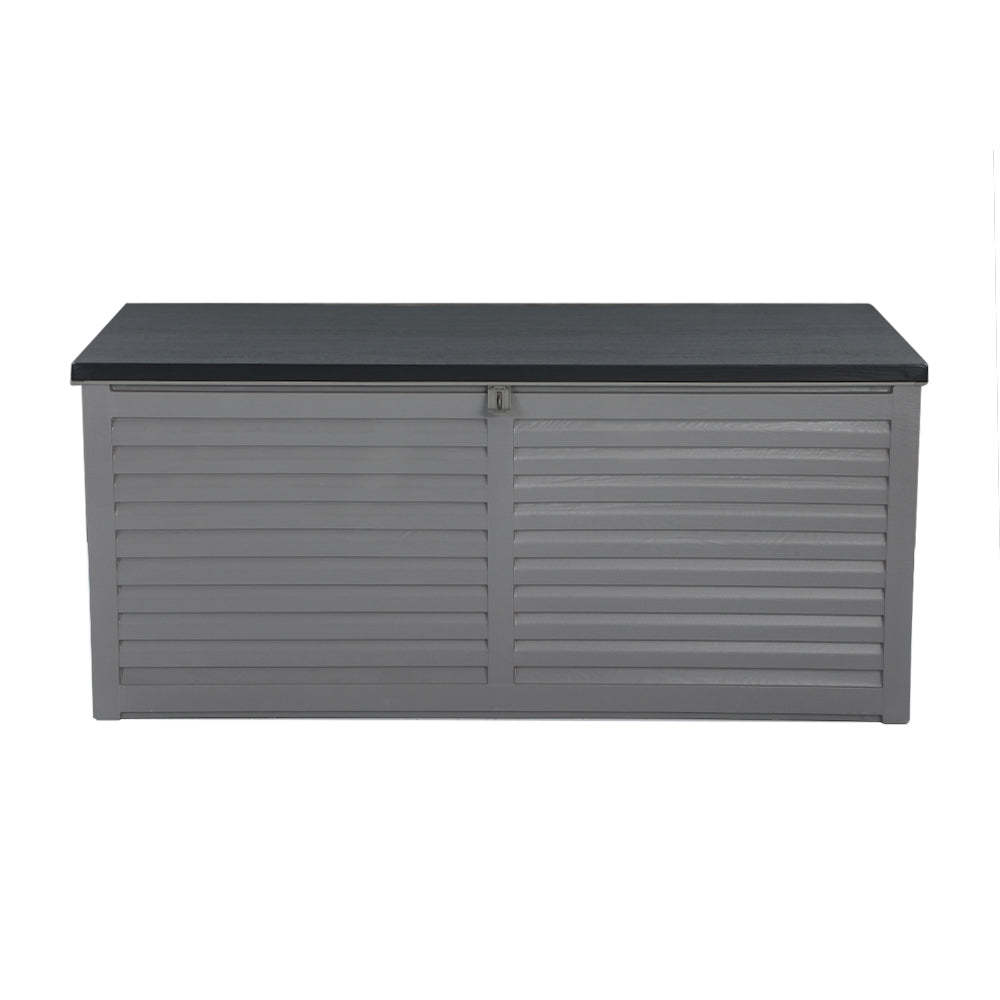 Marlook Outdoor Storage Box 490L Container Lockable Garden Bench Tools Toy Shed Black