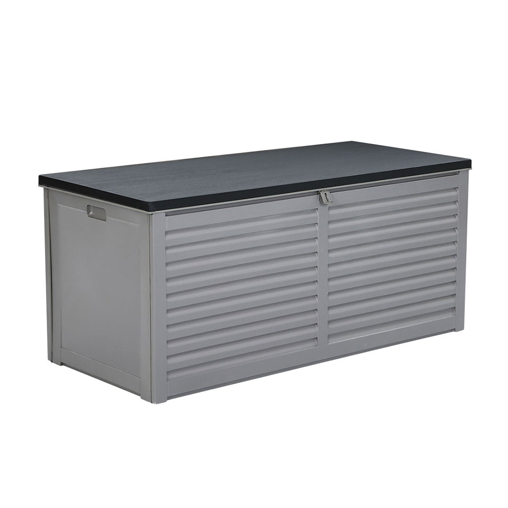 Marlook Outdoor Storage Box 490L Container Lockable Garden Bench Tools Toy Shed Black
