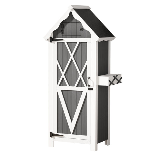 Marlook Outdoor Storage Cabinet Shed Box Wooden Shelf Chest Garden Furniture