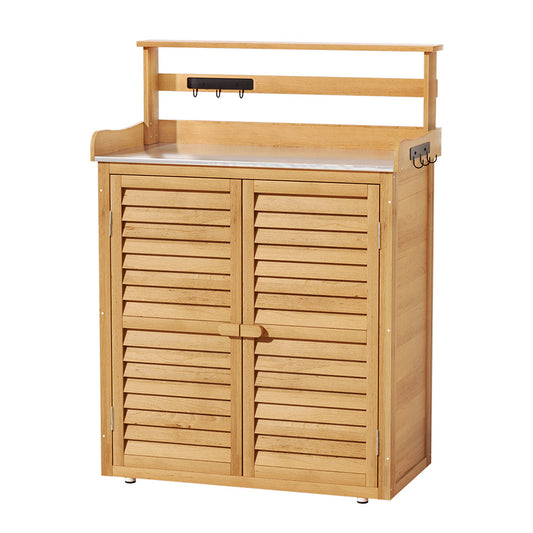 Marlook Outdoor Storage Cabinet Box Potting Bench Table Shelf Chest Garden Shed