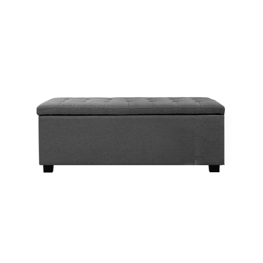 Marlook Storage Ottoman Blanket Box 97cm Linen Grey
