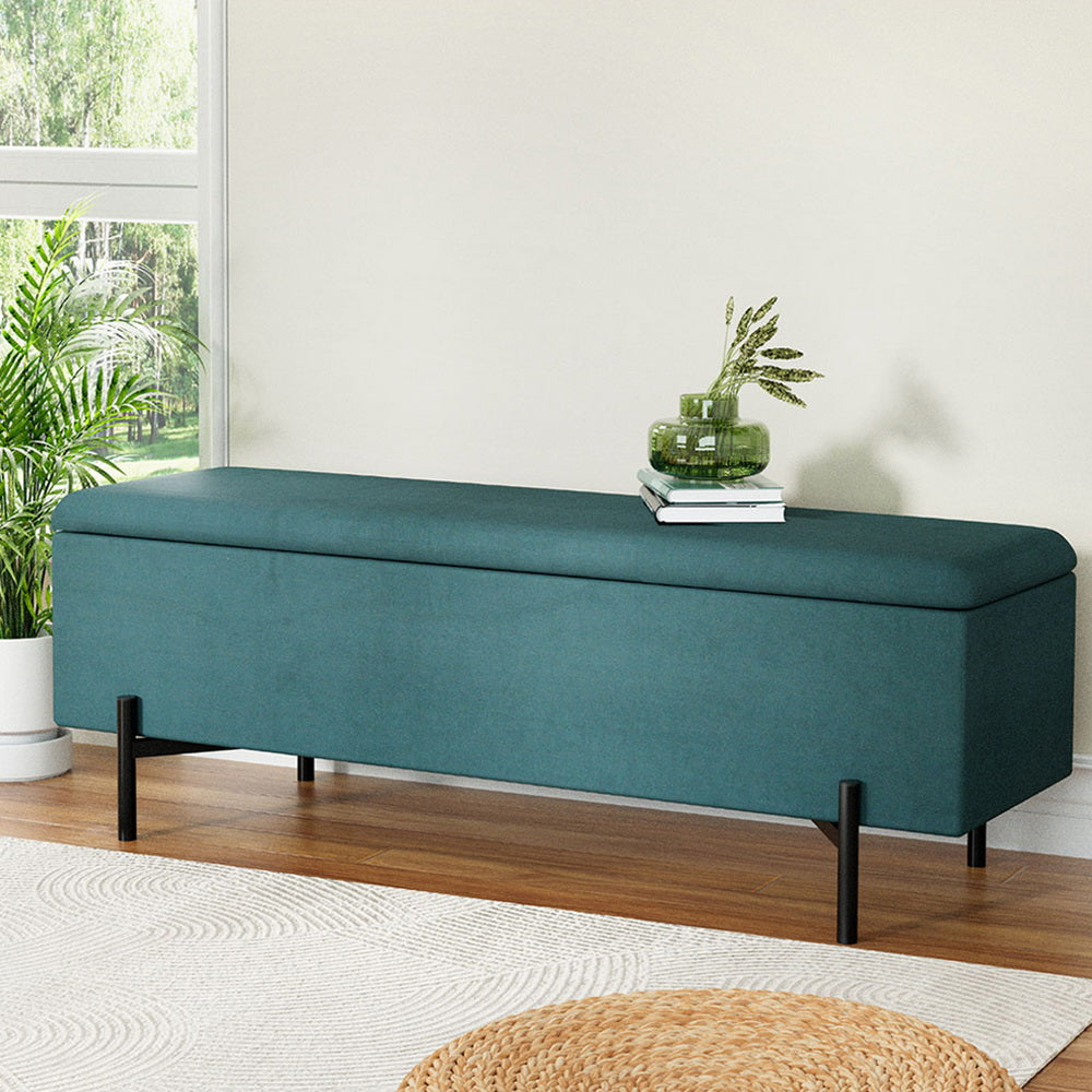Marlook Storage Ottoman Blanket Box 140cm Velvet Green