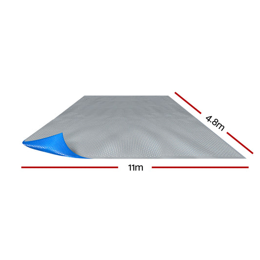 Marlook Pool Cover 500 Micron 11x4.8m Swimming Pool Solar Blanket Blue Silver