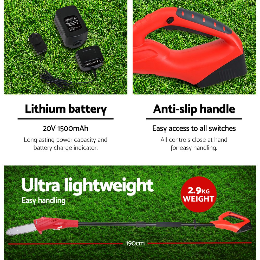 Marlook Chainsaw Cordless Pole Chain Saw 20V 8in Pruner 2.7m Long Reach Battery