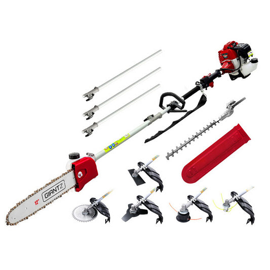 Marlook 62CC Pole Chainsaw Hedge Trimmer Brush Cutter Whipper Saw Snipper 7-in-1