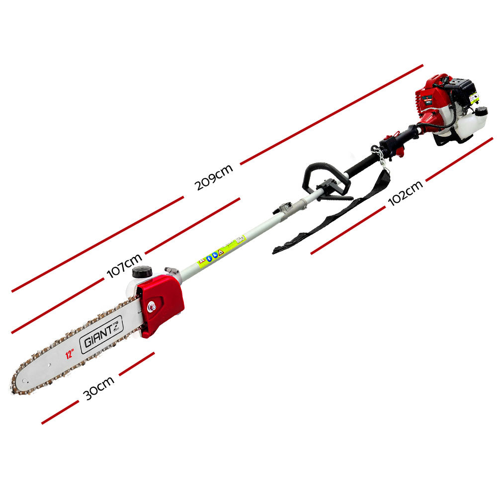 Marlook 62CC Pole Chainsaw Hedge Trimmer Brush Cutter Whipper Saw Snipper 7-in-1