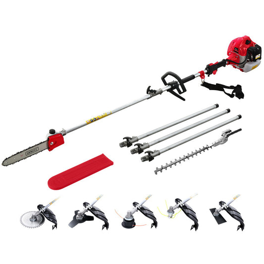 Marlook 65CC Pole Chainsaw Hedge Trimmer Brush Cutter Whipper Snipper 7-in-1 5.6m