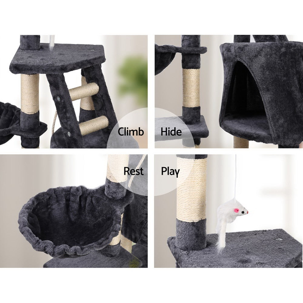 Marlook Cat Tree 120cm Tower Scratching Post Scratcher Wood Condo House Bed Toys