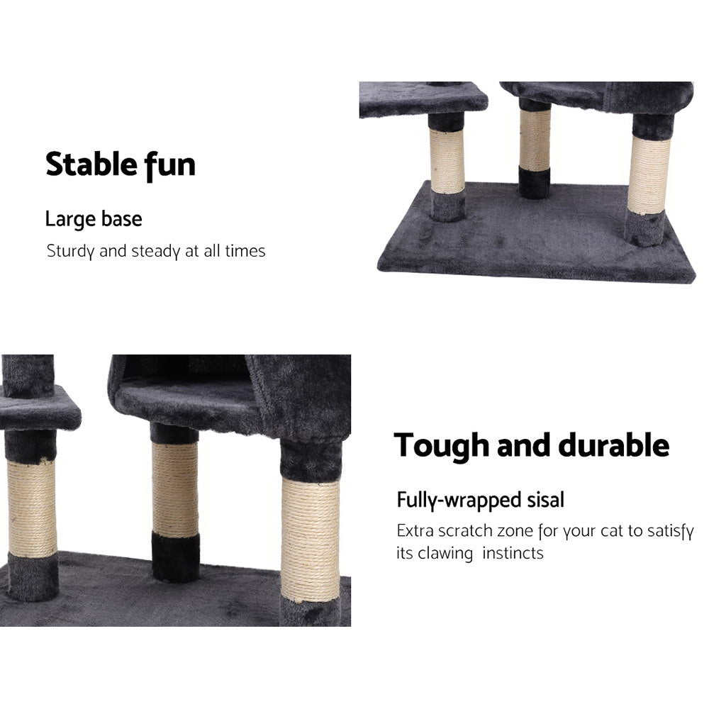 Marlook Cat Tree 120cm Tower Scratching Post Scratcher Wood Condo House Bed Toys