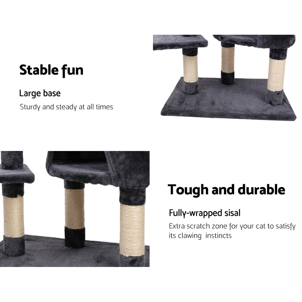 Marlook Cat Tree 120cm Tower Scratching Post Scratcher Wood Condo House Bed Toys