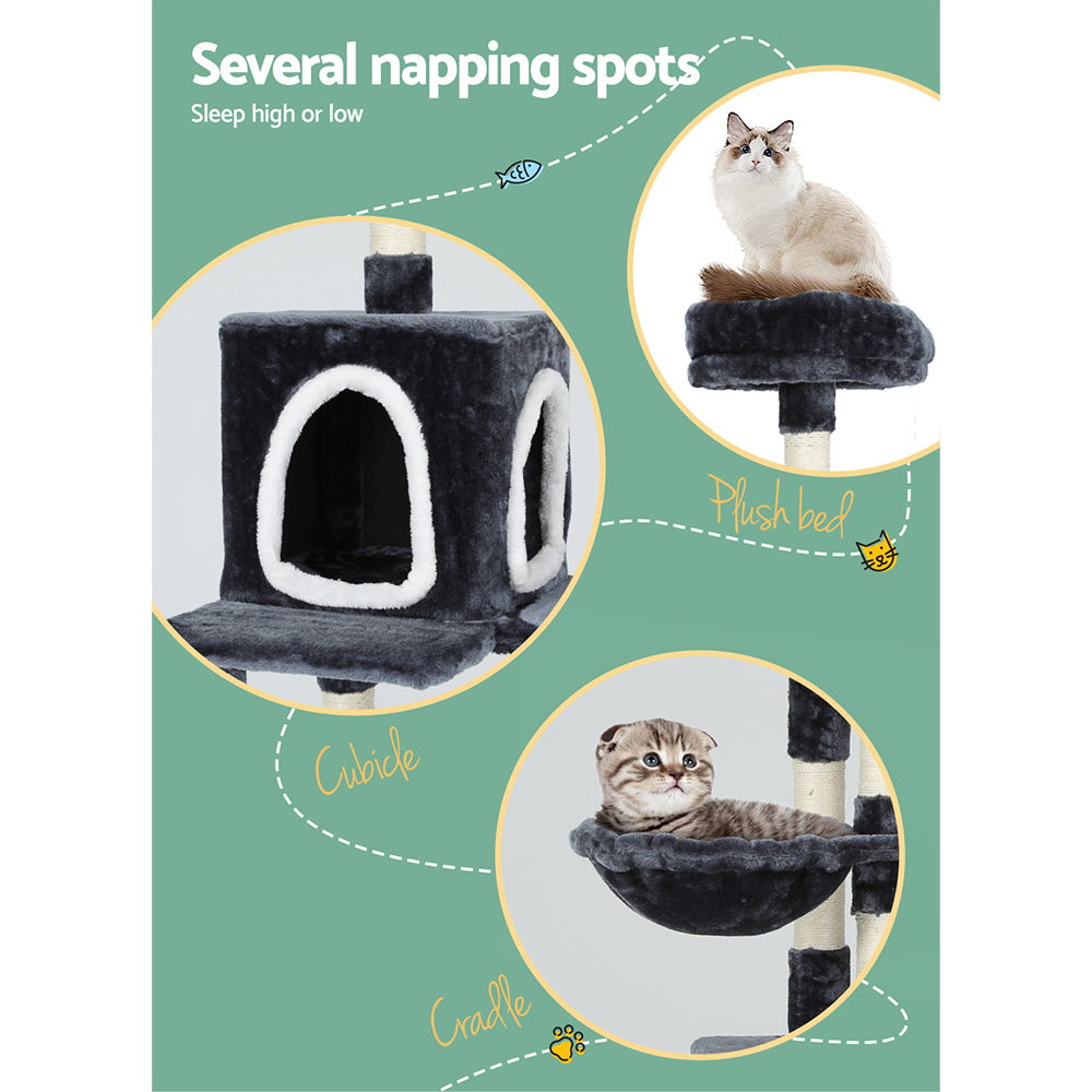 Marlook Cat Tree 168cm Tower Scratching Post Scratcher Condo House Hanging Toy Bed