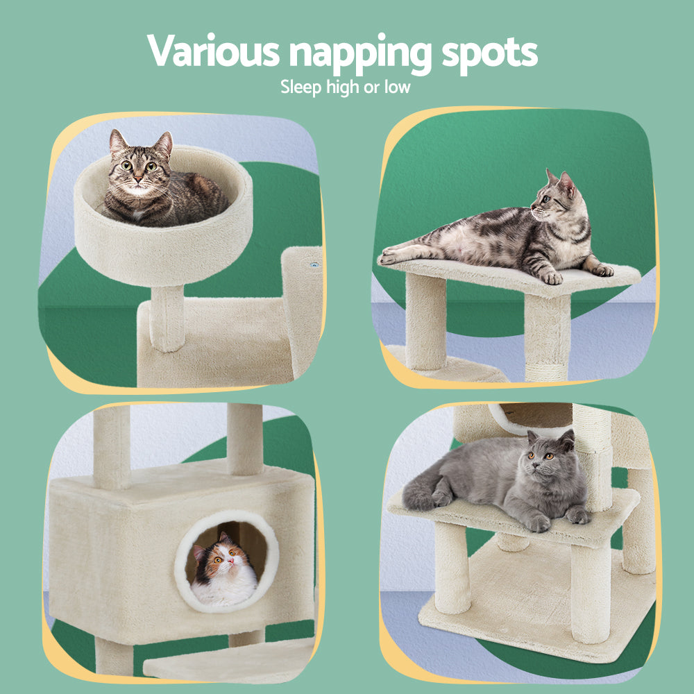 Marlook Cat Tree 90cm Scratching Post Tower Scratcher Wood Condo House Bed Trees