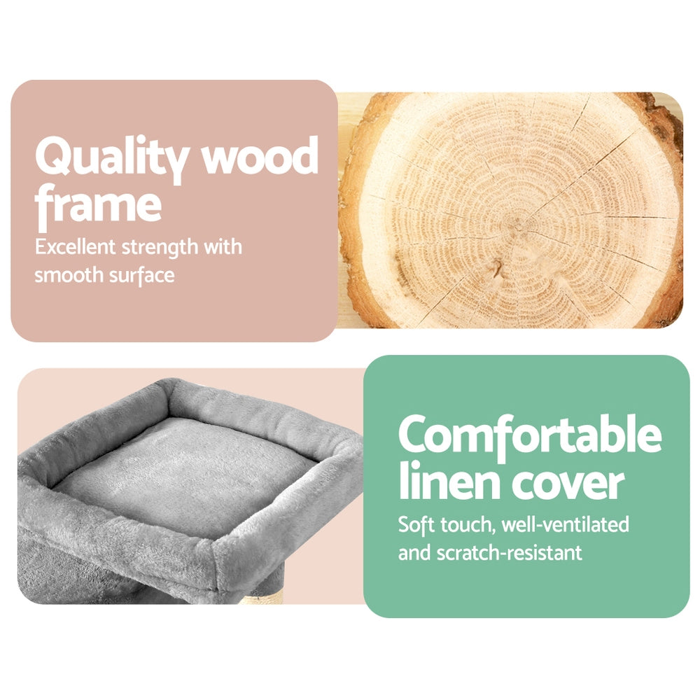 Marlook Cat Tree 69cm Scratching Post Tower Scratcher Wood Condo House Bed Trees
