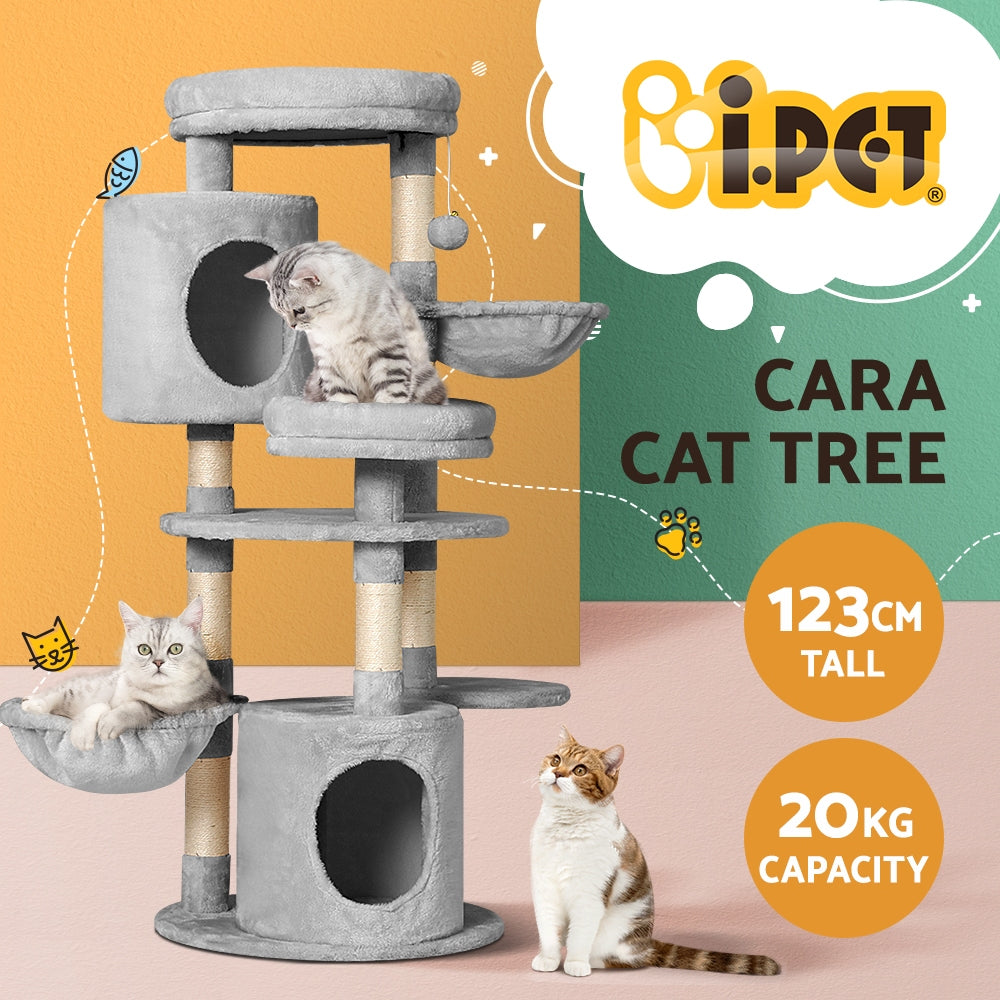 Marlook Cat Tree 123cm Tower Scratching Post Scratcher Wood Condo House Bed Toys